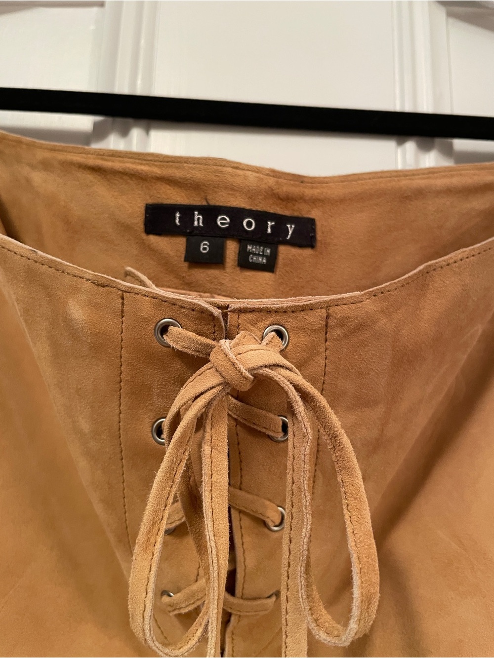 Theory Tan 100% Leather Pants